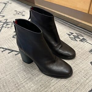 Halmanera Luxury Black Leather Ankle Boot. Made in Italy.